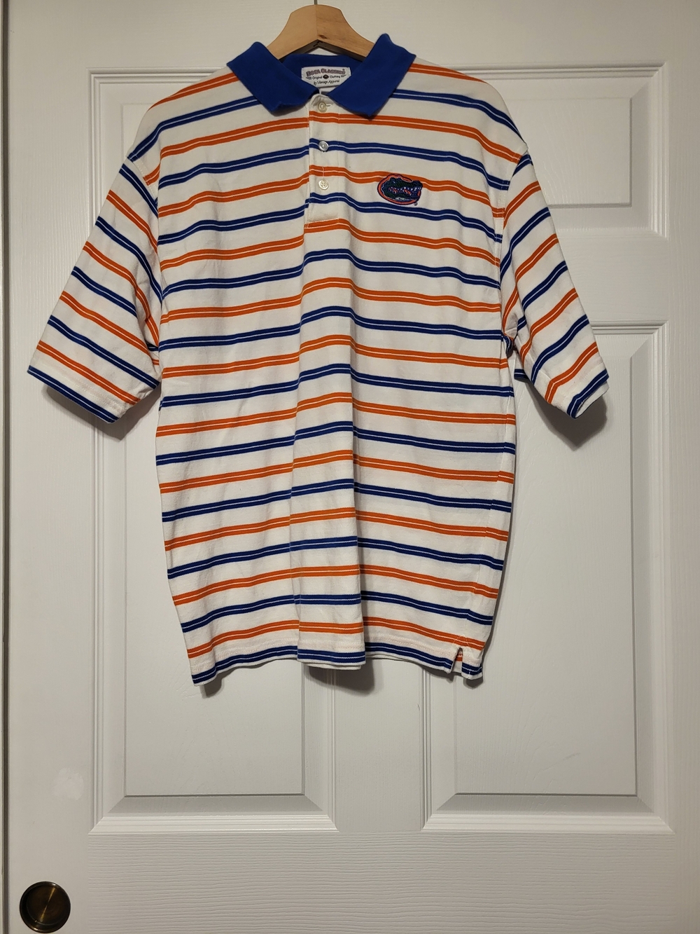 Vintage 90s Florida Gators Polo Shirt Mens Large Boca Classics Vantage Striped